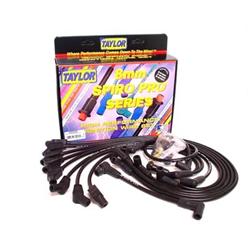 (image for) Spark Plug Wires, Spiro-Pro, 8mm, Black, Straight Boots, Ford, Mercury, Oldsmobile, Pontiac, V8, Set - Click Image to Close